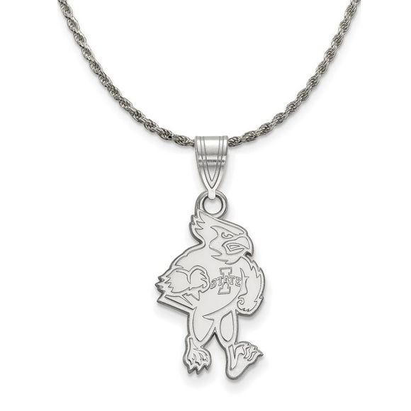 Sterling Silver Iowa State Cyclones Lg Pendant Necklace -...